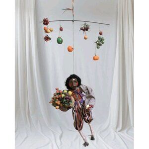 Louie Gizyn Art Sculpture Mobile Clown Man Fantastic Figurines Fruit Basket OOAK